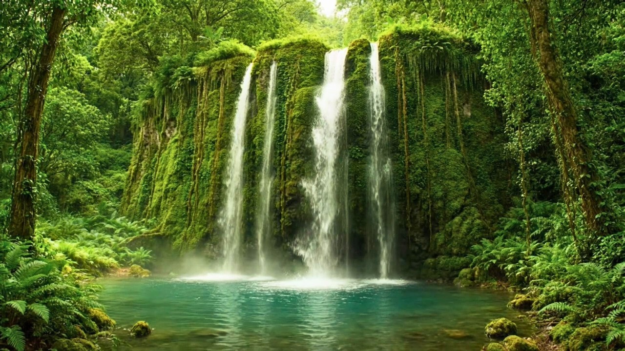 Tranquil Dreams Night Waterfall Music for Stress Relief & Healing 🌙💆‍♀️💧