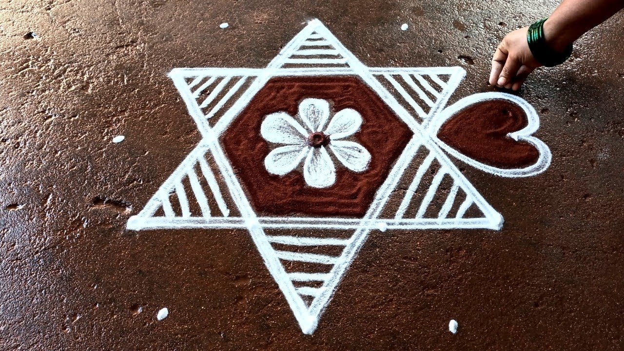 Maasi madham simple star padi kolam|5*3 daily use rangoli designs| pandaga muggulu| super rangoli