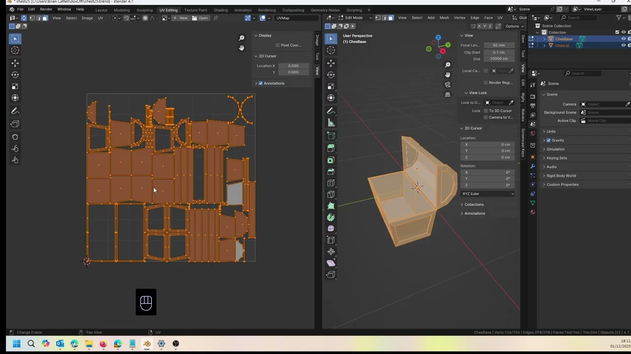 Modelling a treasure chest in Blender part 2