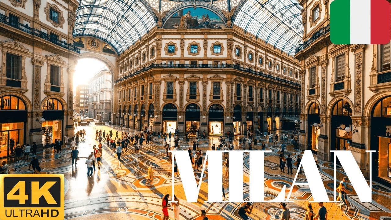 Milan and Como Lake, Bellagio, Varenna Walking Tour 4K Ambient Sound with subtitles