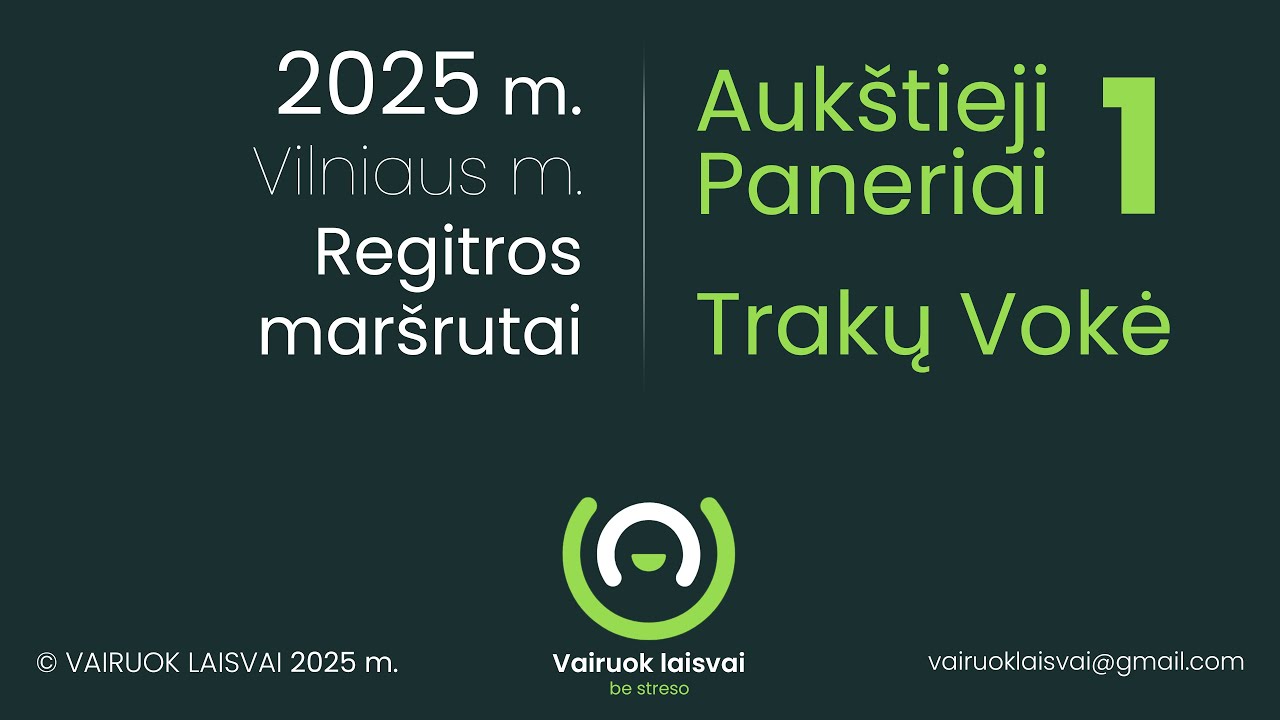 REGITROS MARŠRUTAI. 2025 Vilnius, Aukštieji Paneriai, Trakų Vokė 1 dalis.