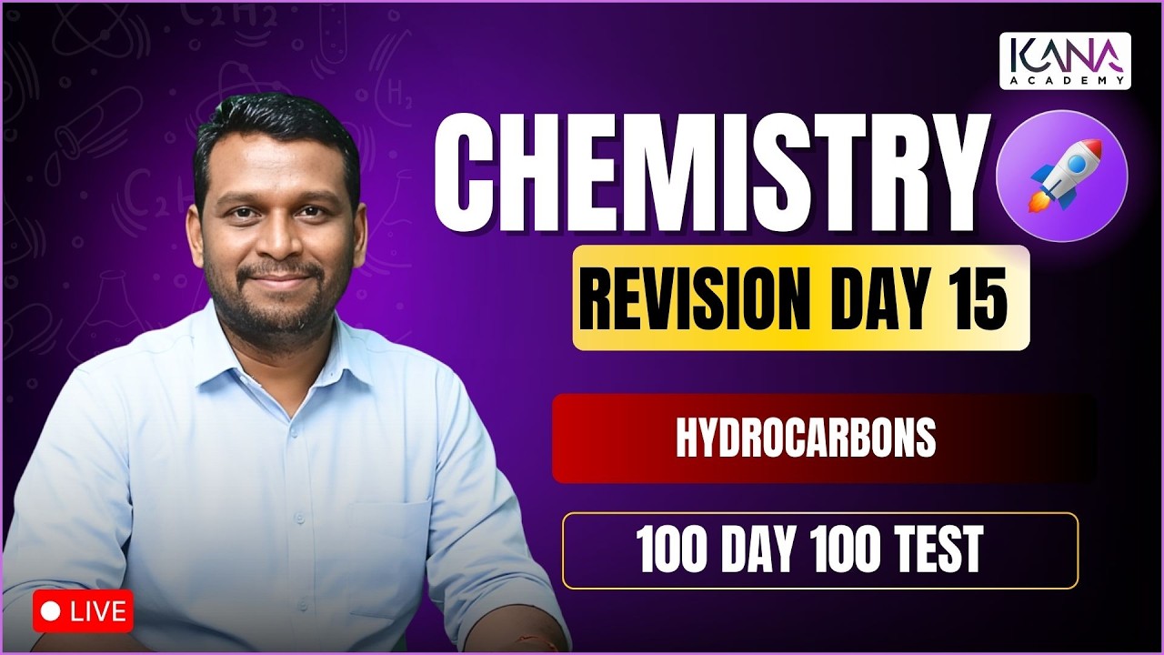 NEET 100 Day 100 Test Revision Class Day 15 - Chemistry 180 / 180 #hydrocarbons
