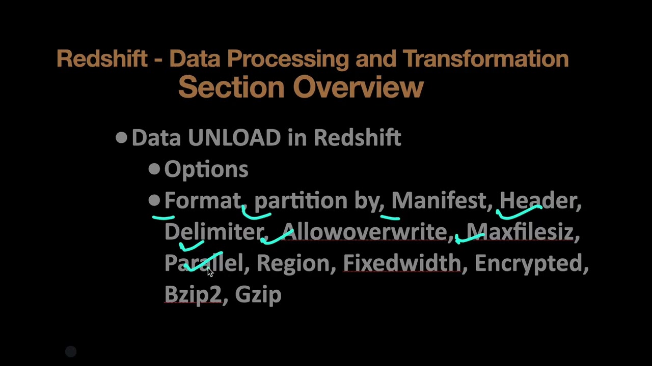 AWS Redshift Data Processing