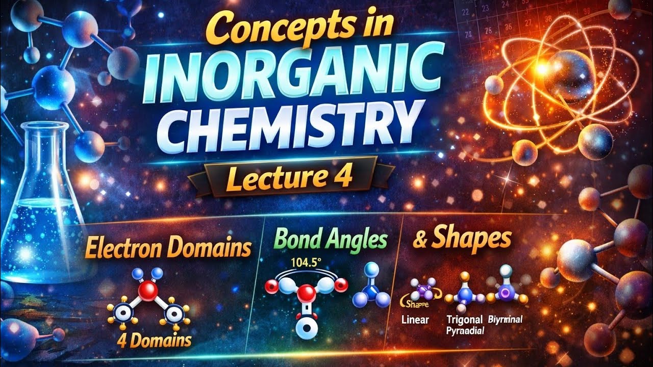 Concepts in Inorganic chemistry - Lecture 4 | Electron Domains, Bond Angles & Shapes |