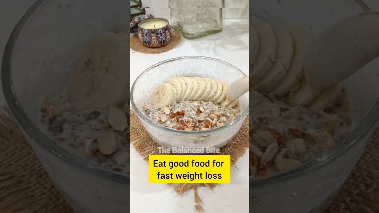 Healthy overnight oats chia seeds breakfast recipe. #shorts #trendingshorts #highprotein #highfiber