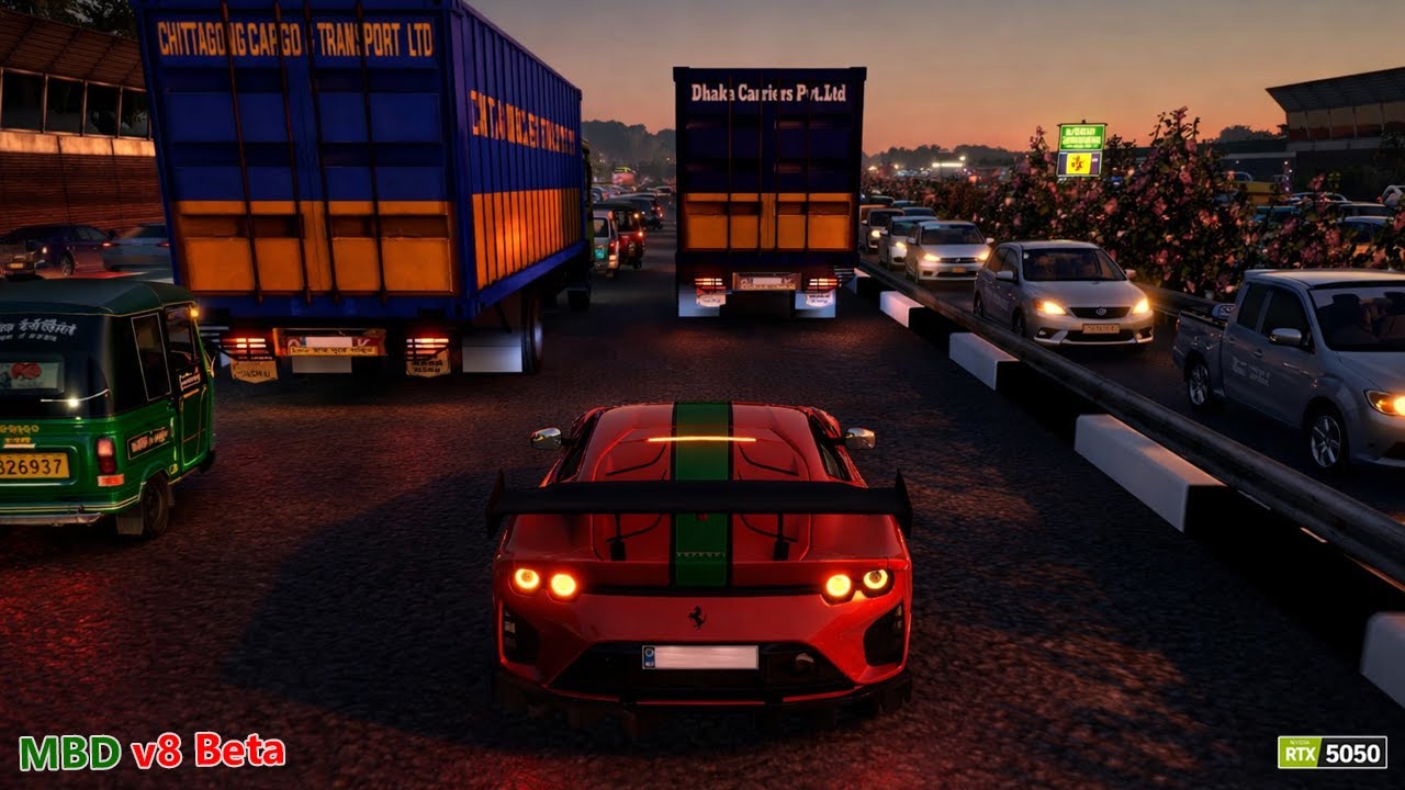 ETS2 1.57 MBd V8 Beta 😱 Night Drive | Bangladesh Road Experience | Real Traffic Mod
