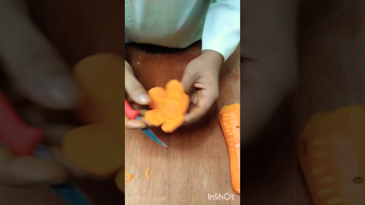 amazing how to make carrot flower basic skills #shorts #youtubeshorts #viral