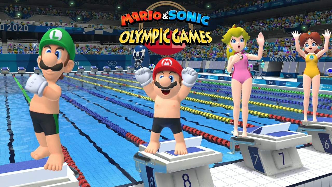 Swimming 100m Gameplay Mario & Sonic At The Olympic Games Tokyo 2020 Luigi Mario Bowser +++ Yoshi