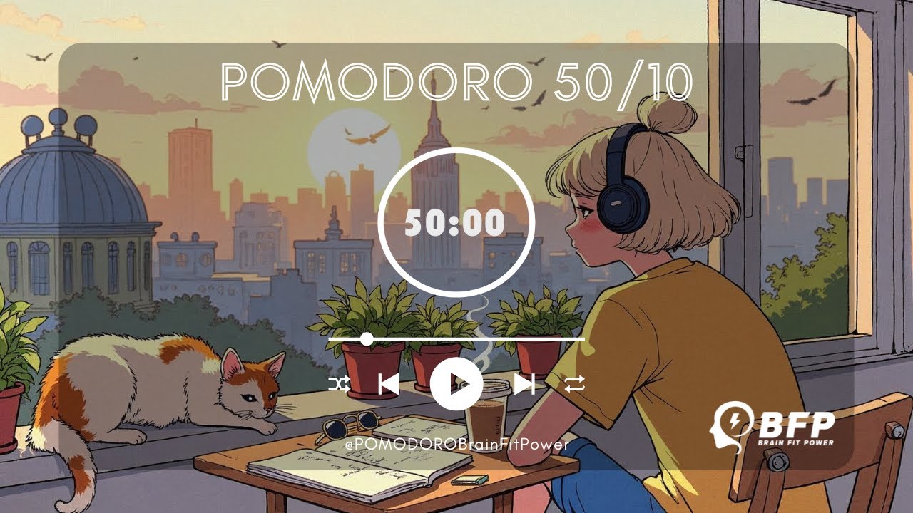 Pomodoro 50 10 Ondas Beta - LOFI HIP HOP– Máxima Concentración