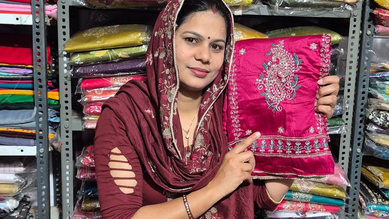 🌹बॉटम वर्क पर हैवी दुपट्टे के जाम कॉटन फैब्रिक पर बहुत ही प्यारे सूट 🌹❤️7340578357