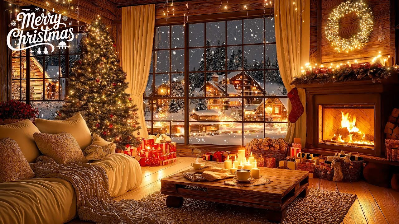 Расслабляющая рождественская музыка у камина 🎄Счастливого Рождества 2026🎅Лучшие рождественские песни