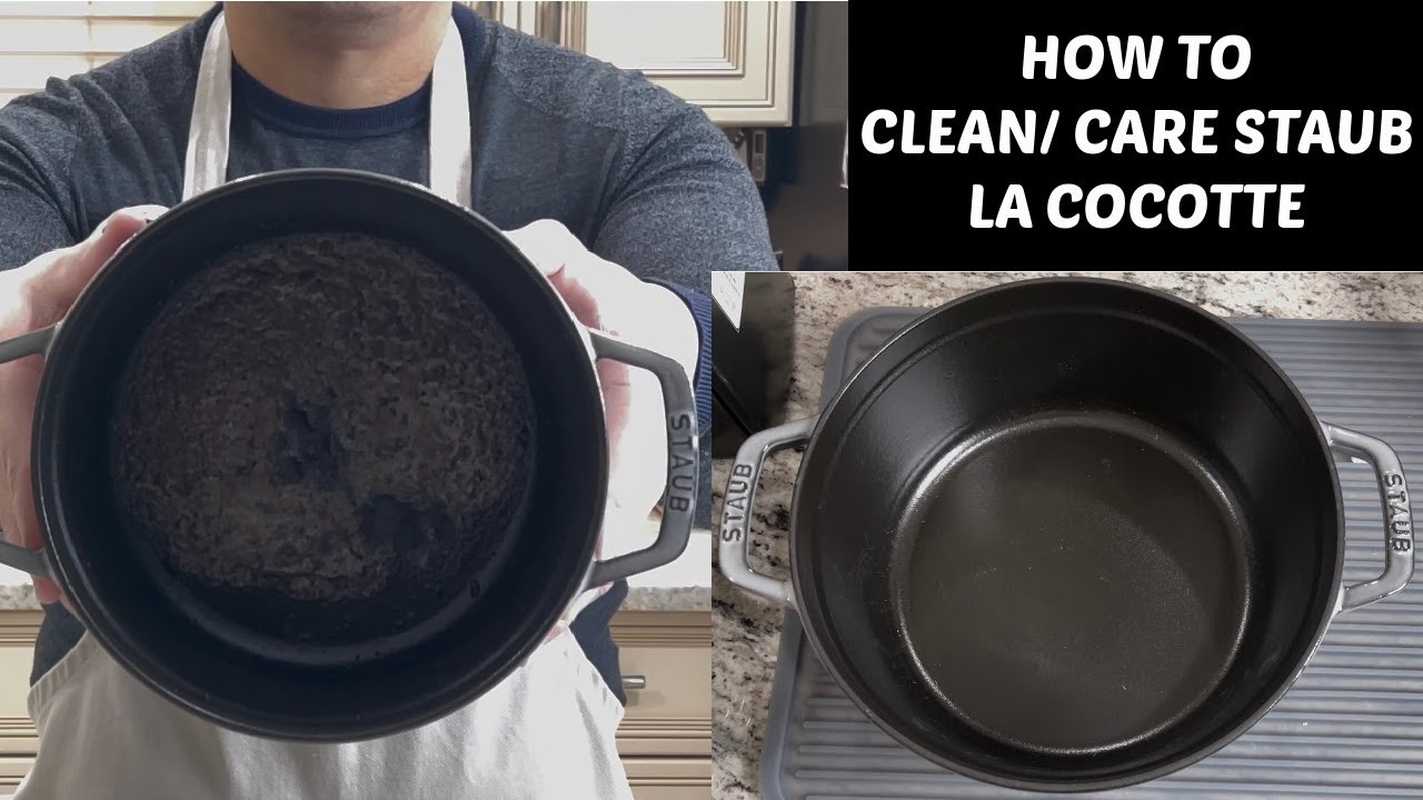Staub Care | Staub La Cocotte 2.5 и 4 кварты | Как чистить использованную кокотницу? | Уход за но...