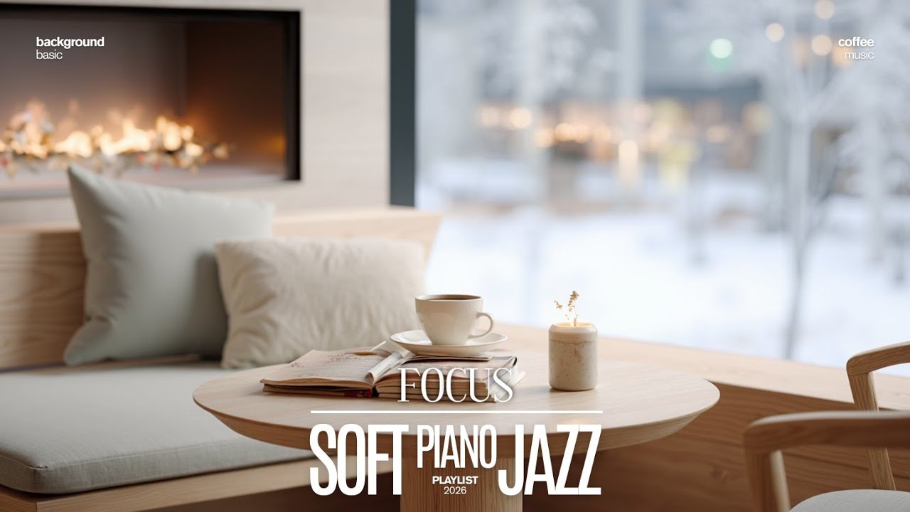 Delikatny Jazz Fortepianowy do Skupienia i Nauki ~ Zimowe Wibracje z Kawiarni | Spokojna Muzyka