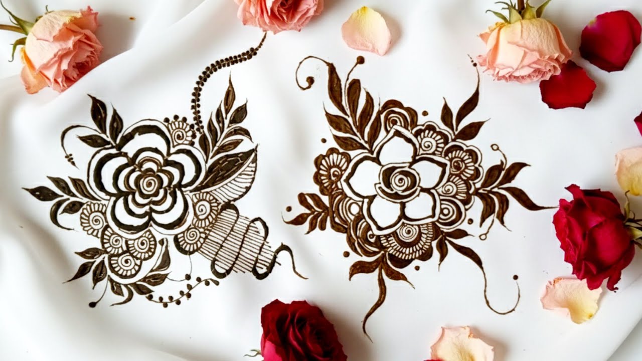 Very Beautiful Bold Flower Bunches|| Beautiful floral pattern mehendi design|