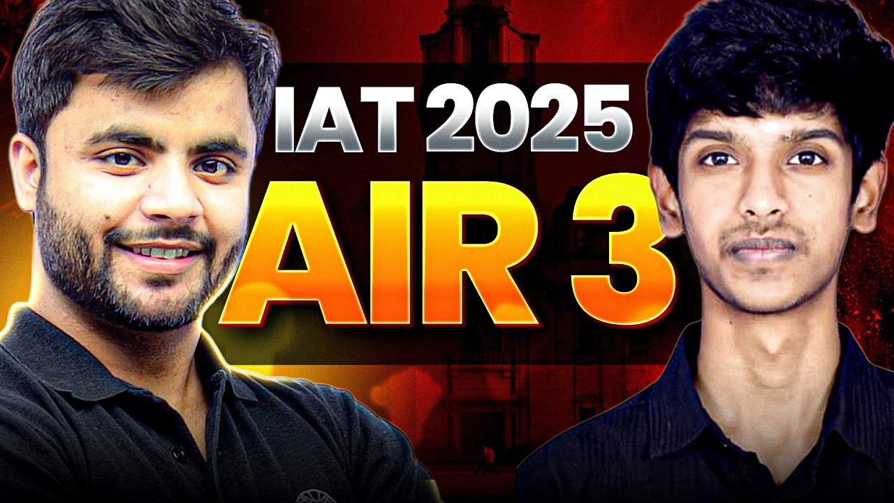 AIR 3 in IAT 2025 Shares His Journey to IISc Bangalore | Strategy, Struggles & Success