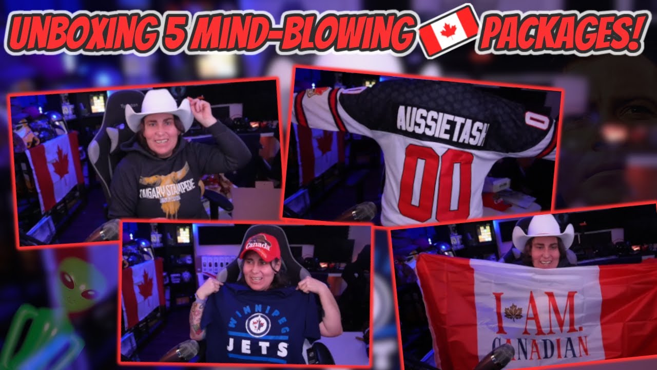 Unboxing Five Awesome Canadian Gift Packages - Live Stream Highlights | Australian Reacts AussieTash