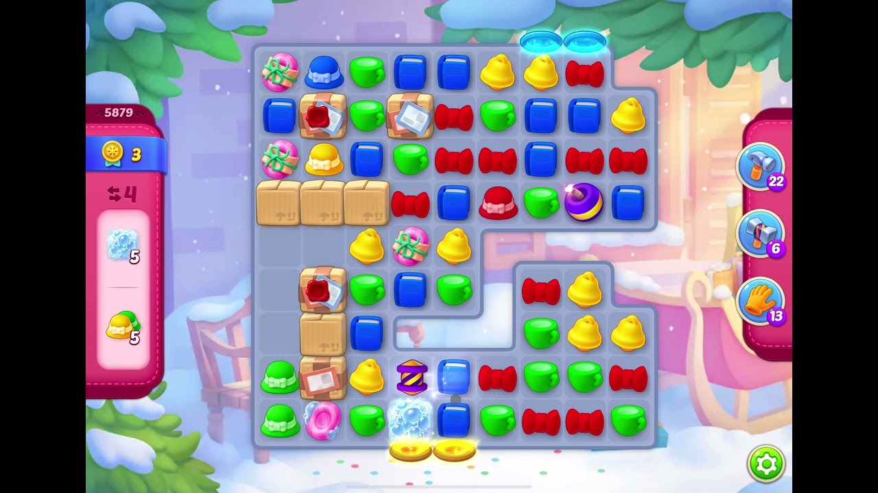 HomeScapes Level 5879 no boosters (15 moves)