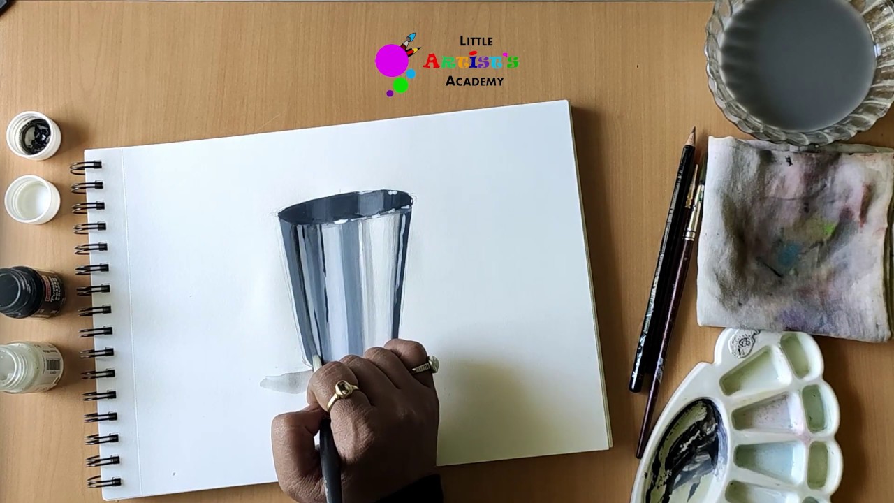 How to draw and color steel utensil is poster colors