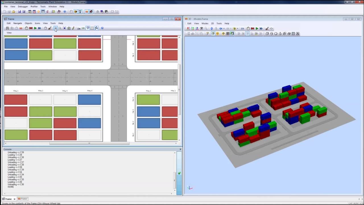 Container Terminal Simulation - Tecnomatix Plant Simulation