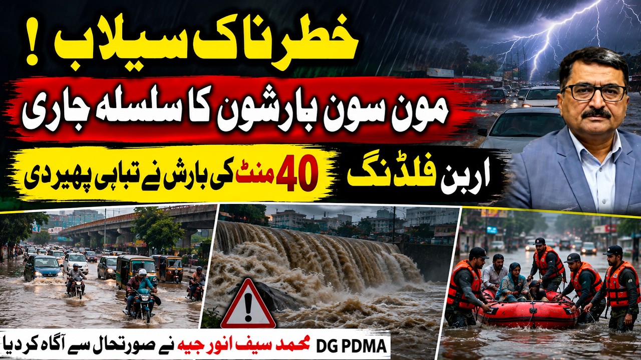 Pakistan Flood Alert | 40 Minutes of Heavy Rain Causes Urban Flooding | DG PDMA Briefing
