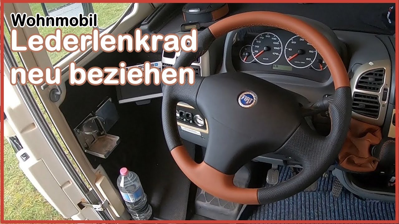 Wohnmobil Lederlenkkrad neu beziehen, neues Lederlenkrad für den Hymer B