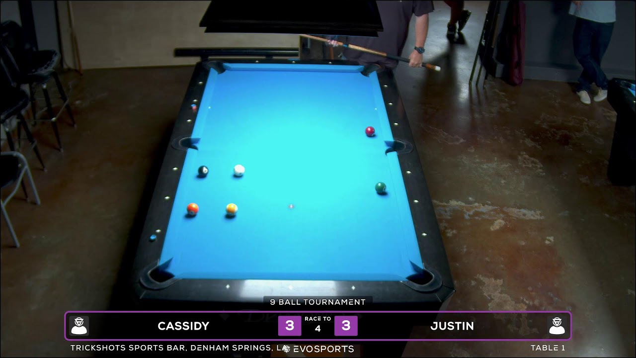 CASSIDY vs JUSTIN - TRICKSHOTS SPORTS BAR - TABLE 1 | EvoSports