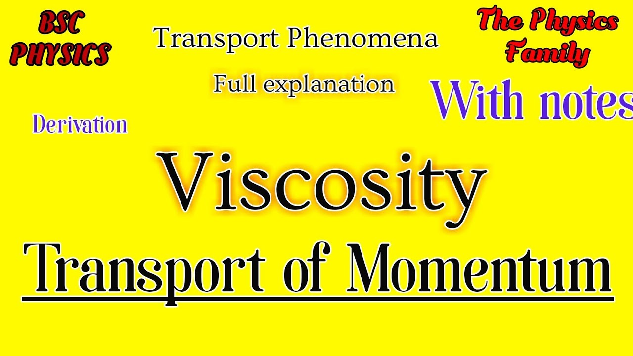 Transport Phenomena - Viscosity (Transport of Momentum)-Molecular Collision// Thermodynamics