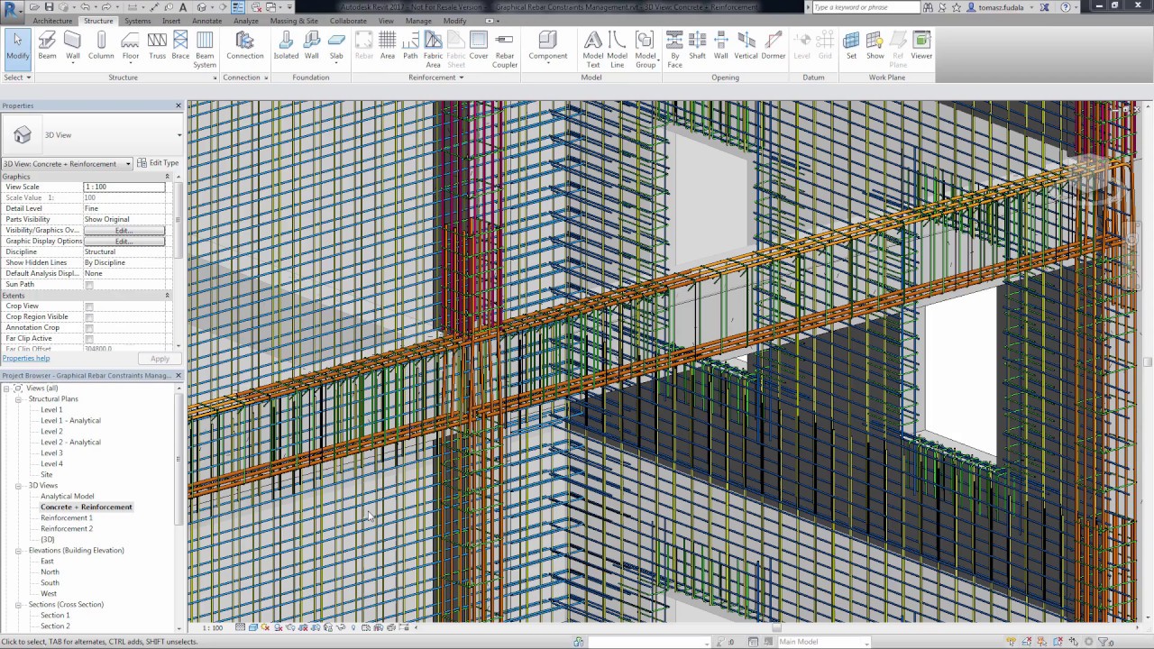 Graphical Rebar Constraints Management in Revit 2017