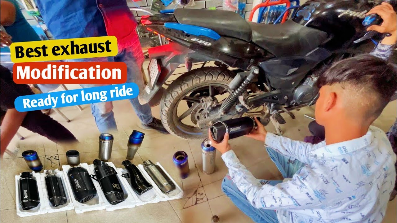 Exhaust change 👏, best exhausts for pulsar 220f | Long ride ke liye apni bike ho gayi ready 👍 |
