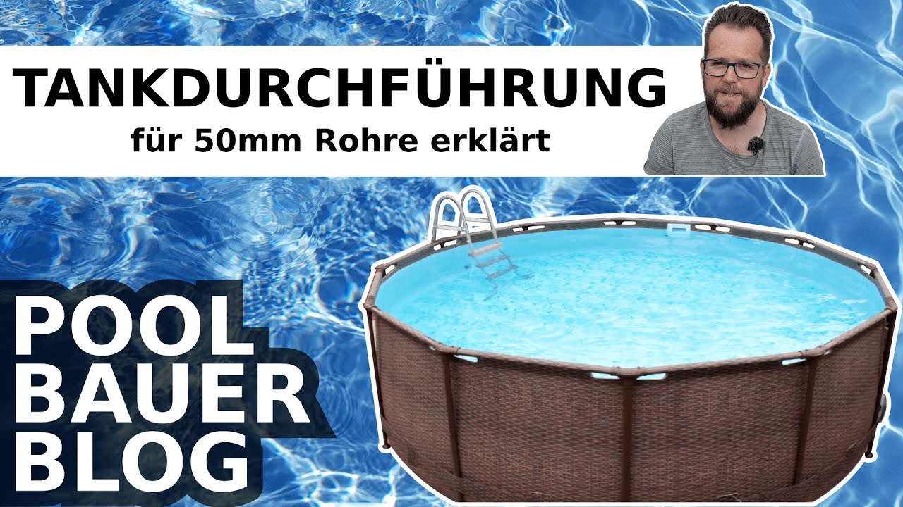 Tankdurchführung für 50mm Rohr am Pool | Durchführung für Poolhütte und Gerätehaus