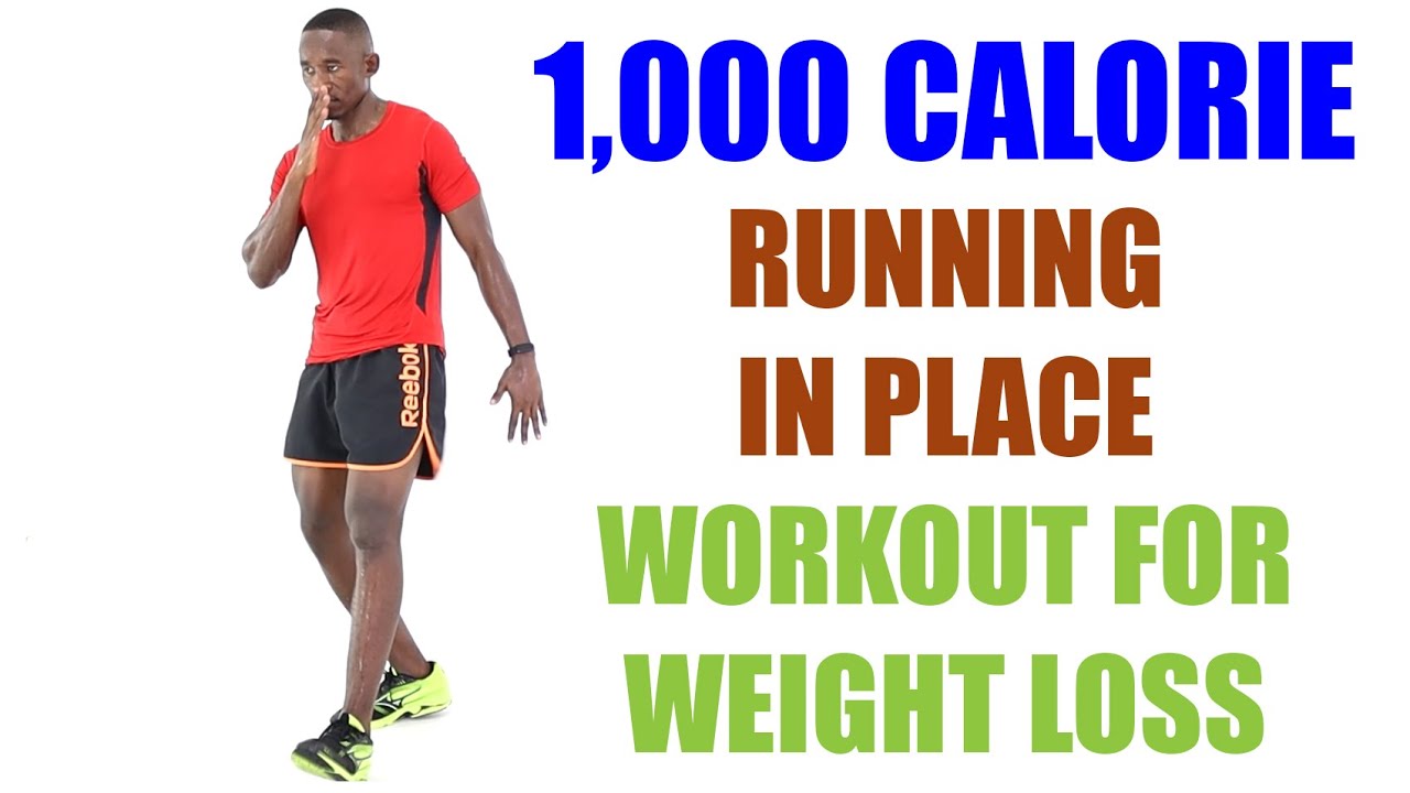 1000 Calorie Running In Place Workout for Weight Loss/ Killer Cardio Workout