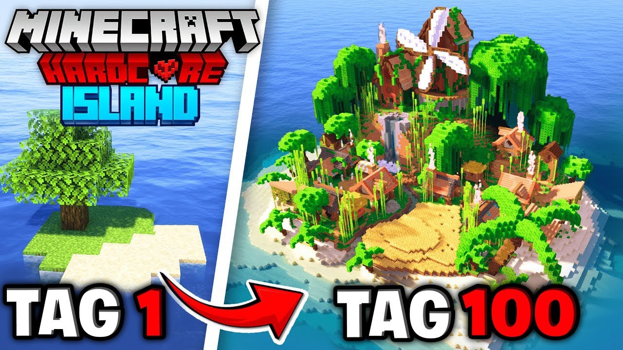 Ich &uuml;berlebe 100 Tage Minecraft auf einer EINSAMEN INSEL!
