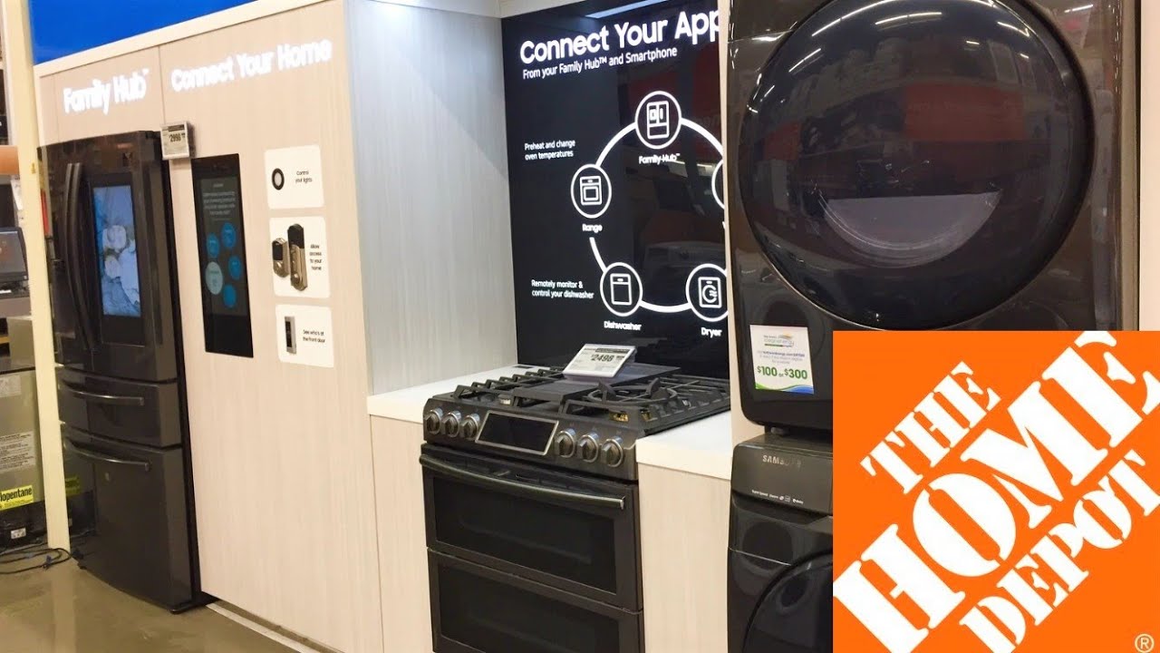 HOME DEPOT KITCHEN APPLIANCES REFRIGERATORS WASHERS DRYERS SHOP WITH ME SHOPPING STORE WALK THROUGH