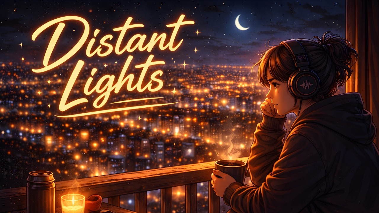 Distant Lights 🌌 Dark Ambient Lofi for Deep Night Focus (2 Hours)