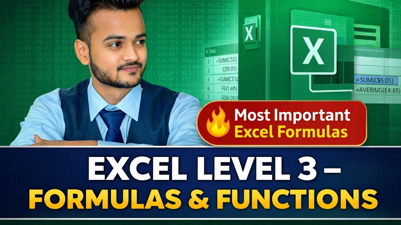 Excel Formulas & Functions Explained | Level 3 Excel Course for Job 💼