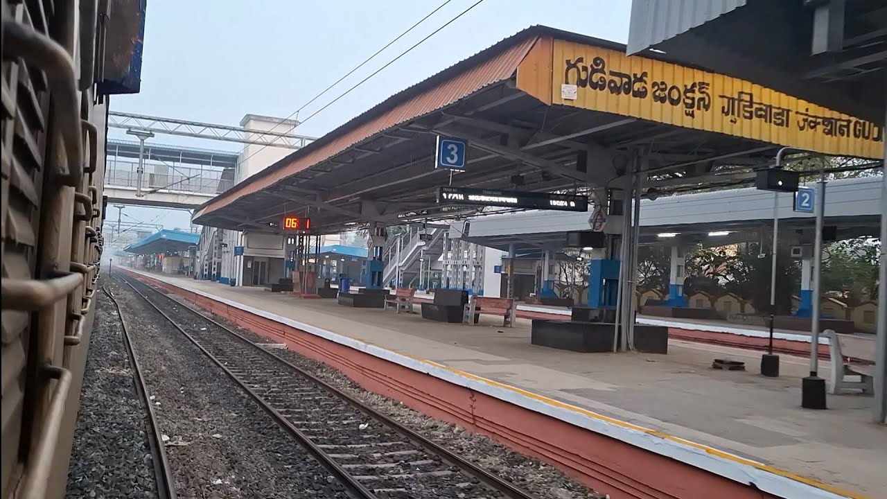 GUDIVADA JUNCTION RAILWAY STATION ON BOARD VSKP-MTM EXPRESS TRAIN 