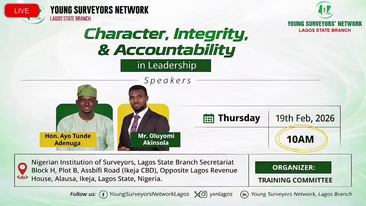 Young Surveyors Network (YSN), Lagos State Branch Live Stream