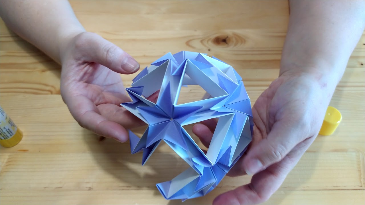 Шар кусудама/Новогодние игрушки/Шар из бумаги Origami kusudama ball/Christmas toys/paper Ball