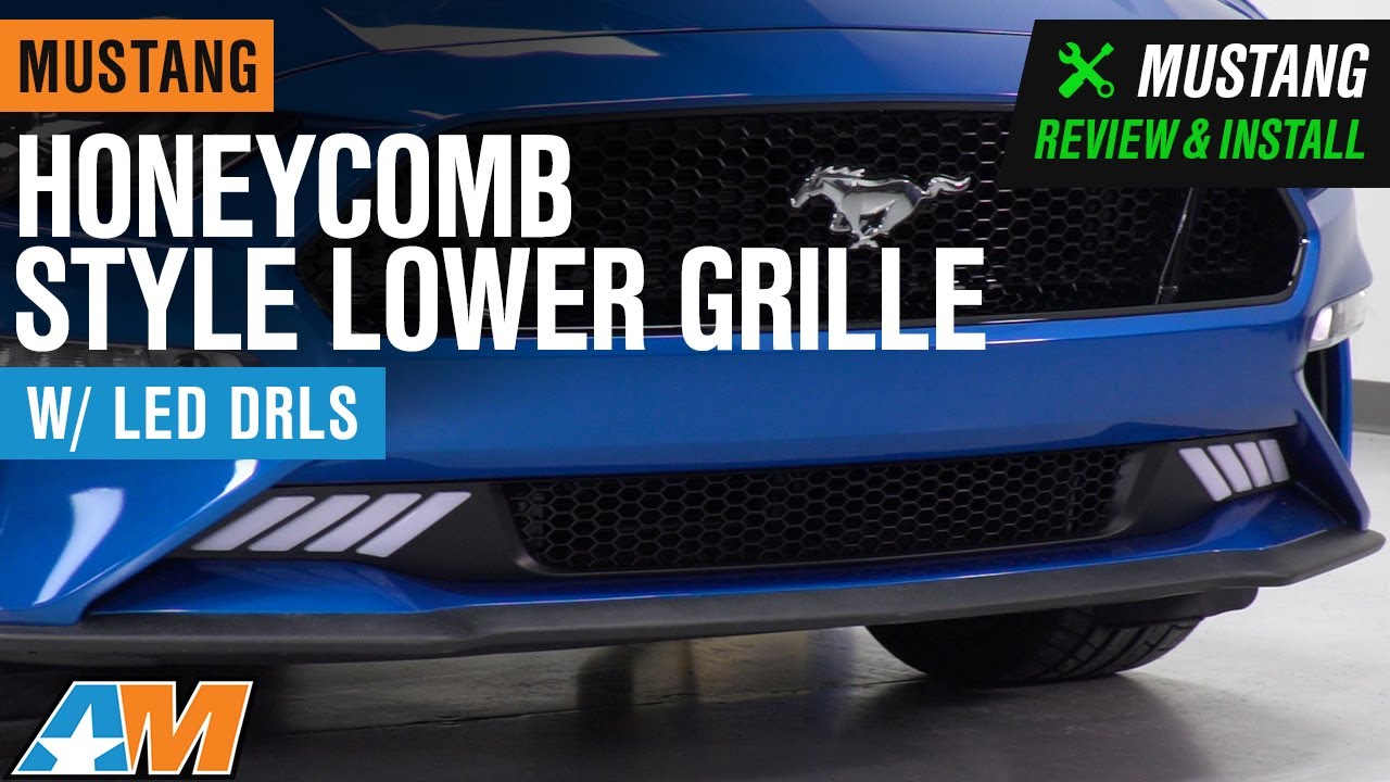 2018-2021 Mustang Honeycomb Style Lower Grille with LED DRL Stripes Review & Install