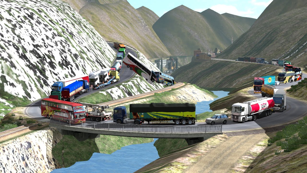 CARRETERA CENTRAL DE PERU/BAJANDO LAS CURVAS EXTREMAS DE TICLIO/BUSSCAR PANORAMICO DD 6X2/CARHUAMAYO