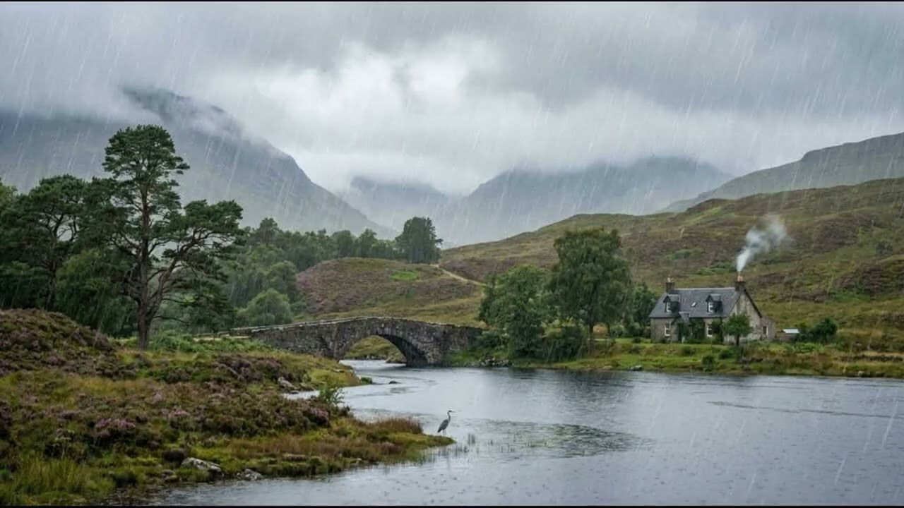 Calming sounds of the Rain with Meditation Music