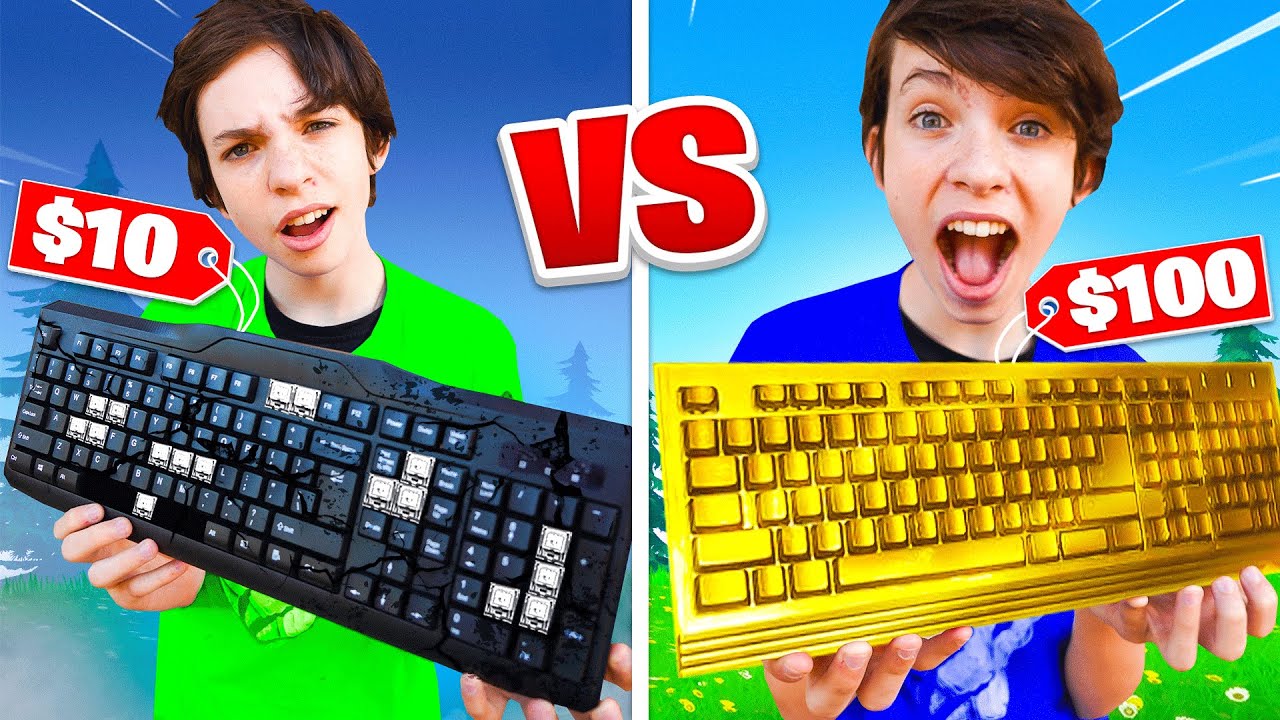 $10 Keyboard vs $100 Keyboard Challenge! - Fortnite