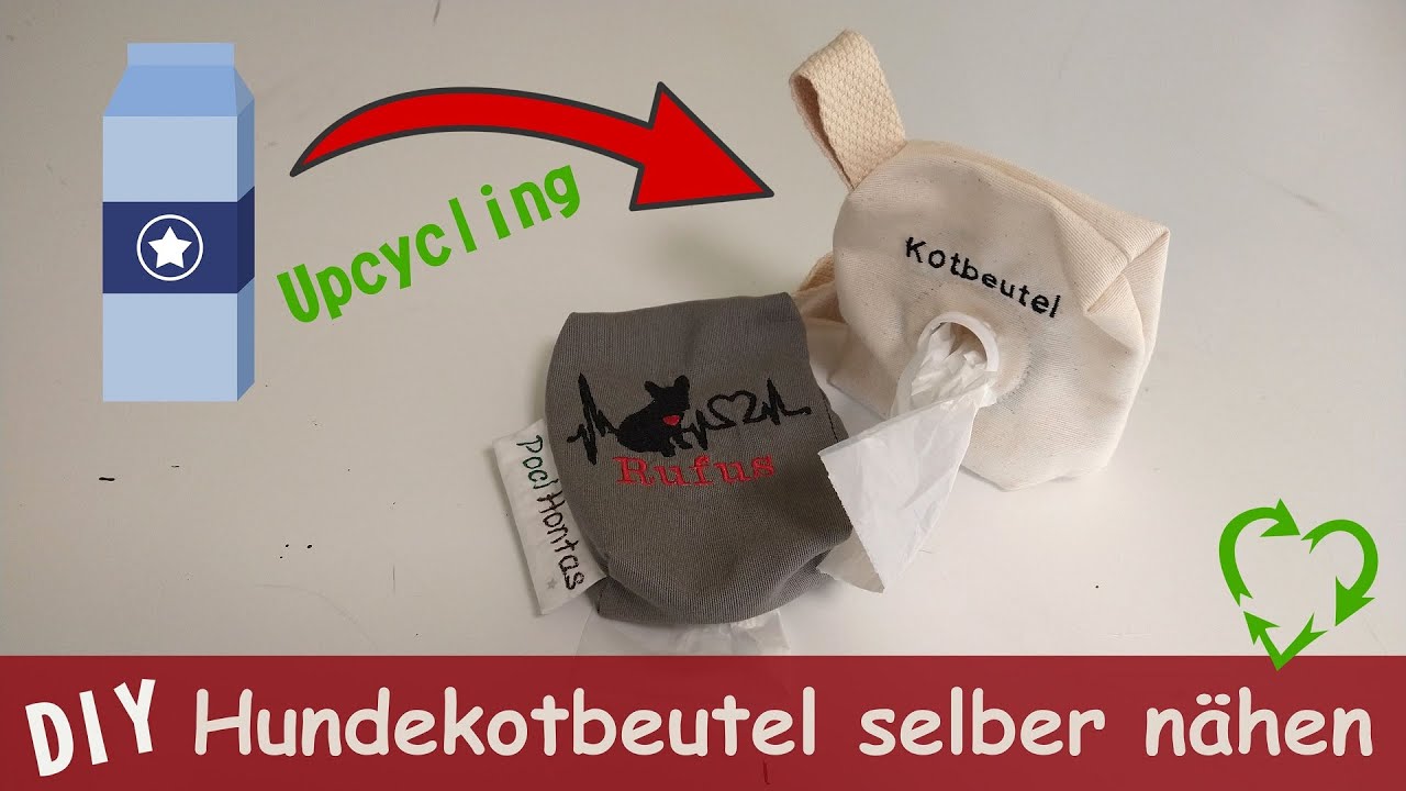 DIY Hundekotbeutel selber nähen Upcycling Milchkarton