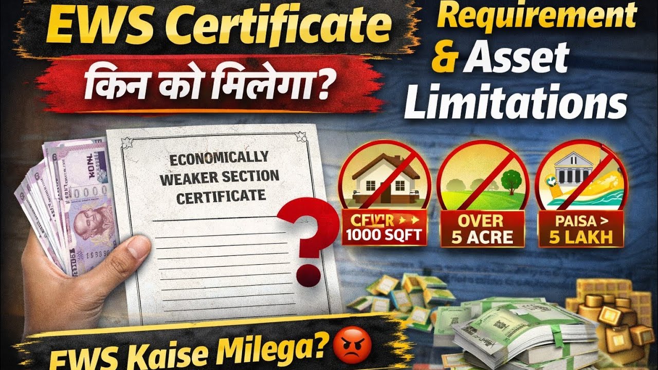 EWS Certificate 2026 | Eligibility, Income & Asset Limits Explained | Complete Guide (J&K)