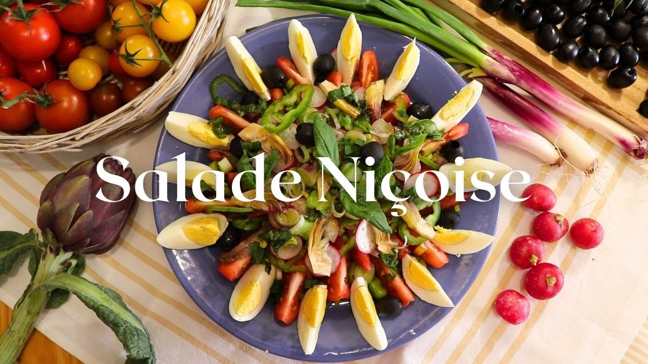 Famous Niçoise salad recipe, Traditional French cuisine, Healthy food from South of France