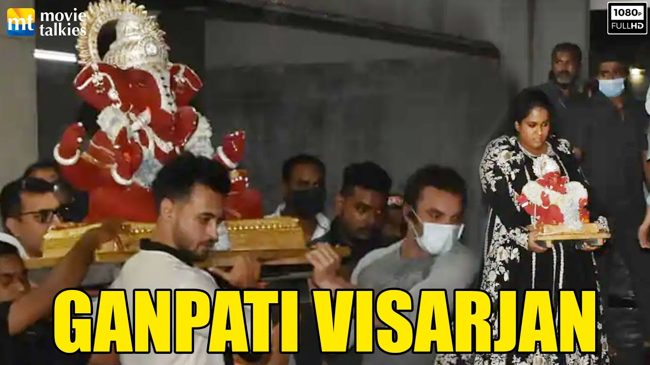 Salman Khan's sister Arpita, her hubby Aayush, Sohail Khan perform Ganesh Visarjan