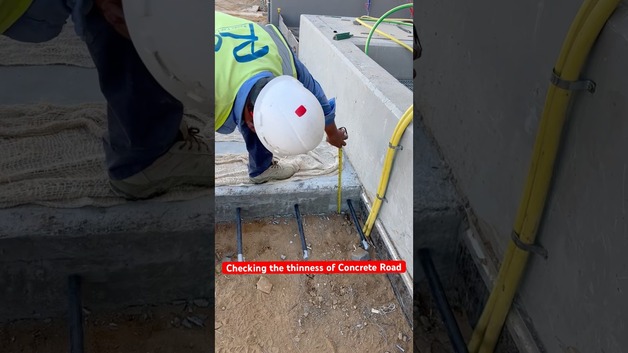 How to #check #concrete #road #thinness #concreteroad #roadconcrete #neom #neomjobs