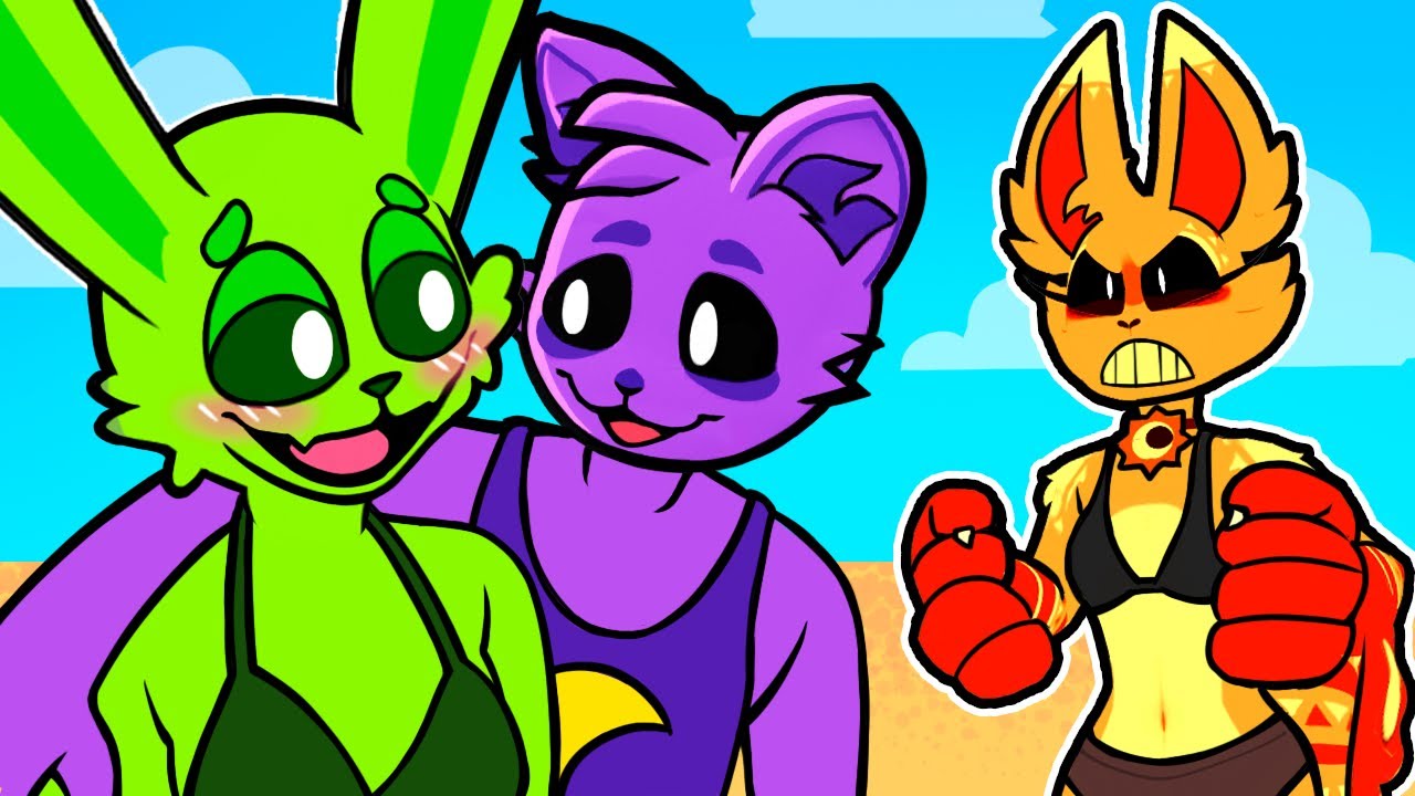 Cafeina com CIÚMES do Catnap na PRAIA no Poppy Playtime VR!