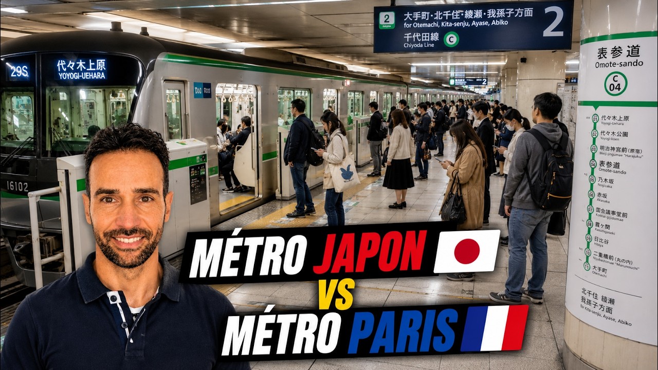 Grandes différences entre le métro de Tokyo et Paris. Impressionnant le métro au Japon . . 🇯🇵