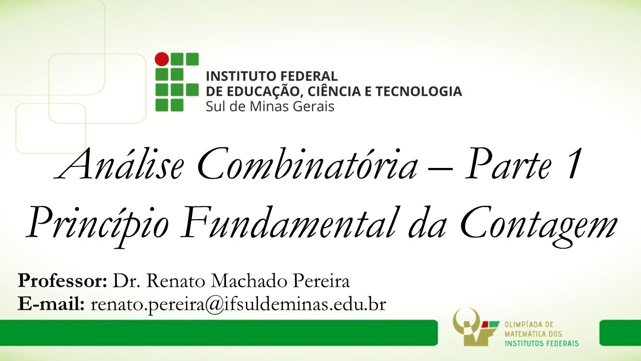 Videoaula - Análise Combinatória - PFC - Parte 1